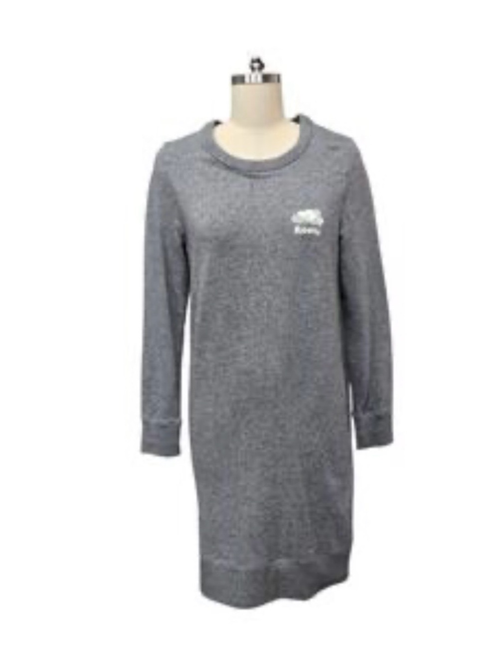Grey Long Sleeve Midi Sweat shirt Dress with Roots Beaver Logo - Fall or Winte